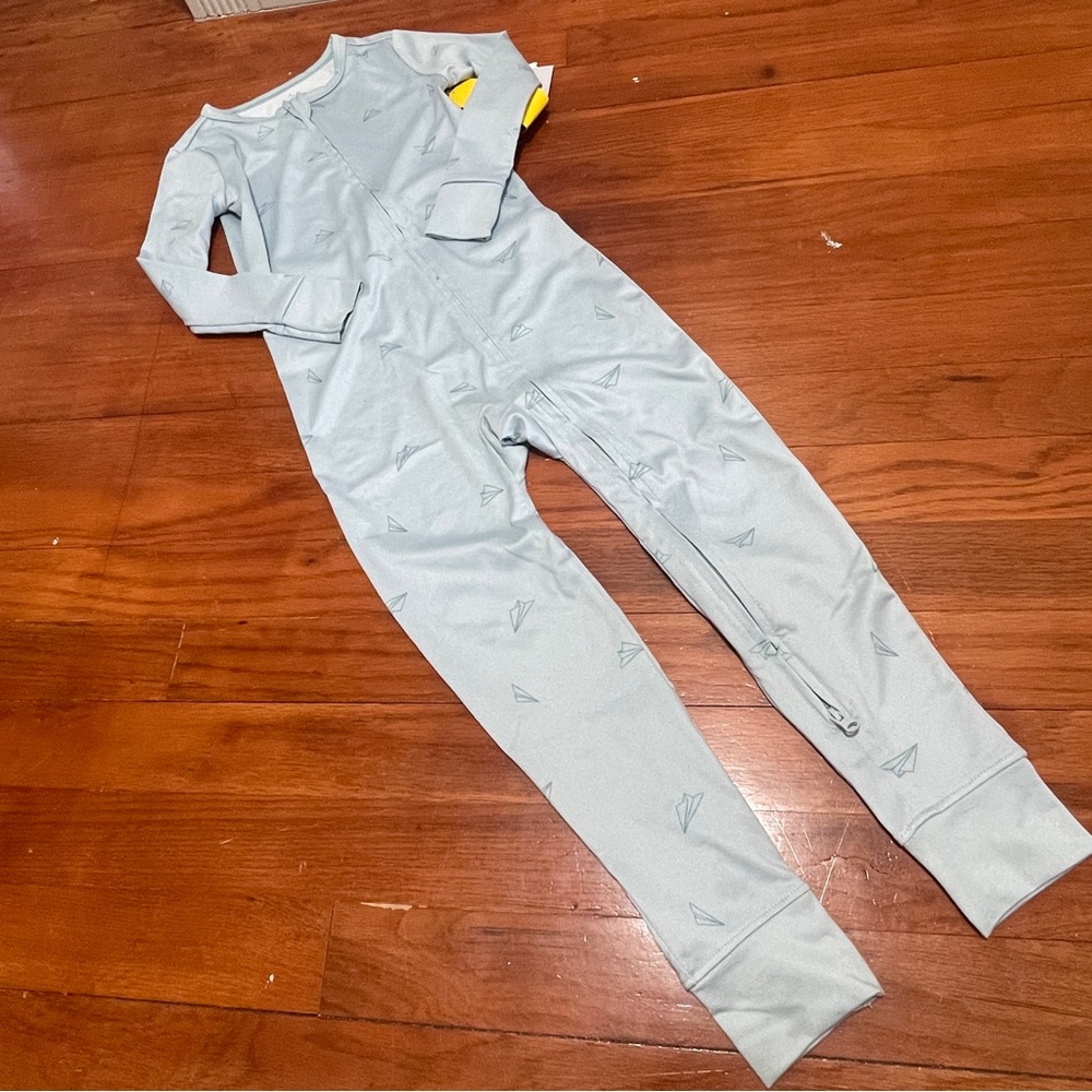 Cloud Island 4T Sleeper Pajamas Blue Airplane Print 2-Way Zip Footless NWT Soft